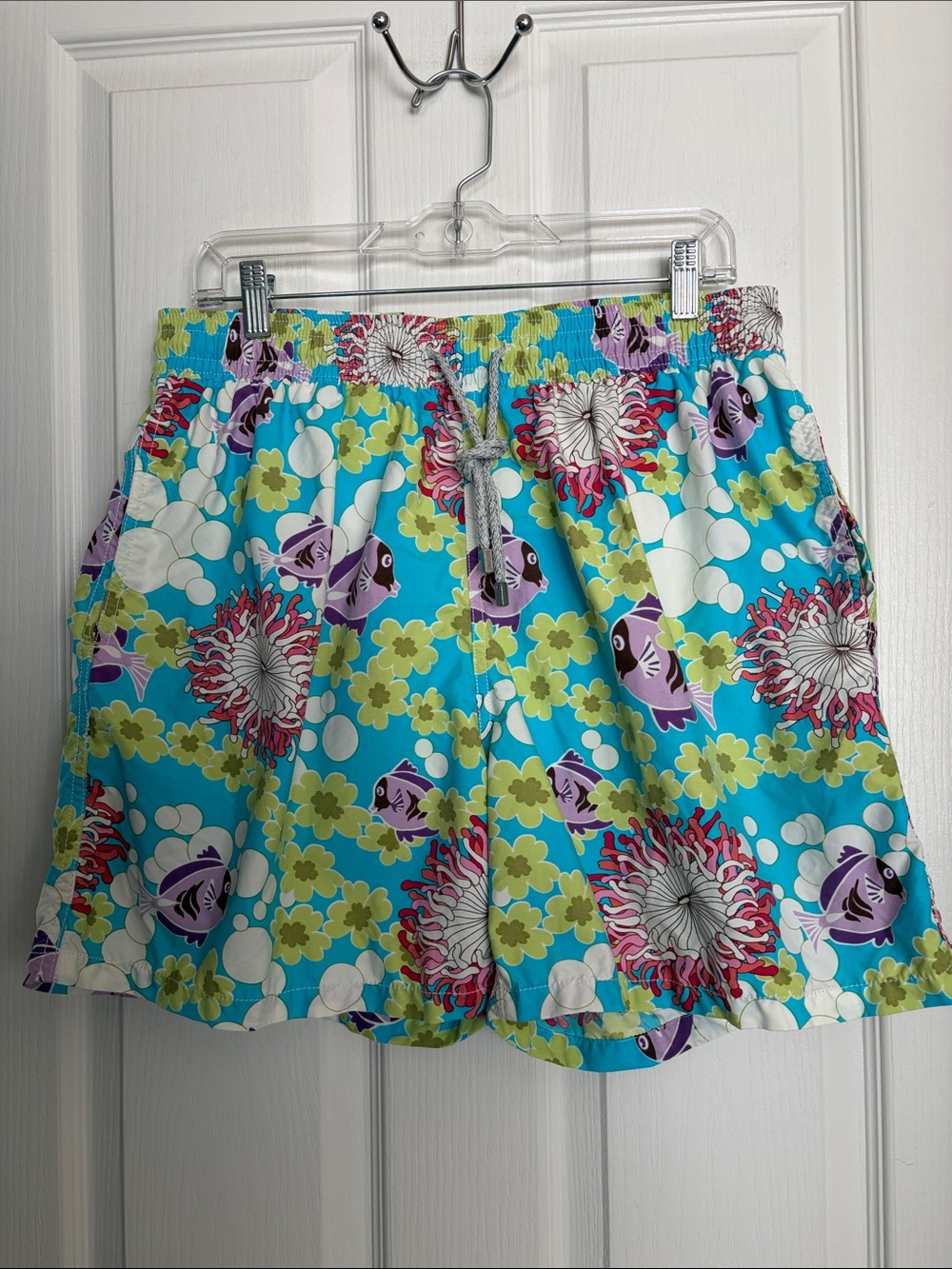Vilebrequin Turquoise Floral & Purple Fish Swim Trunks